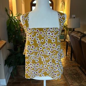 Wild Blue Sadie Robertson Cross Back Floral Blouse szL